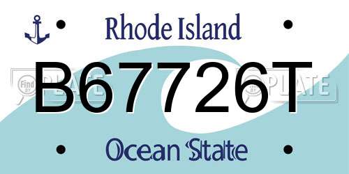 B67726T Rhode Island License Plate