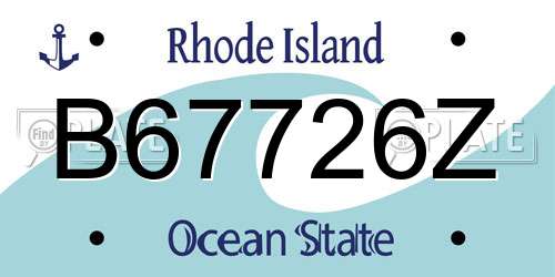 B67726Z Rhode Island License Plate