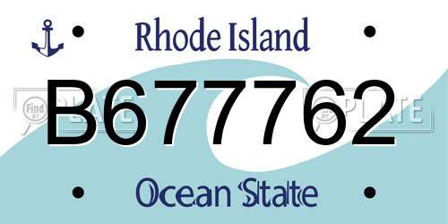B677762 Rhode Island License Plate