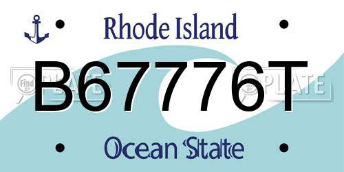 B67776T Rhode Island License Plate