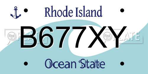 B677XY Rhode Island License Plate