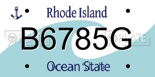 B6785G Rhode Island License Plate