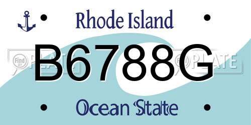 B6788G Rhode Island License Plate