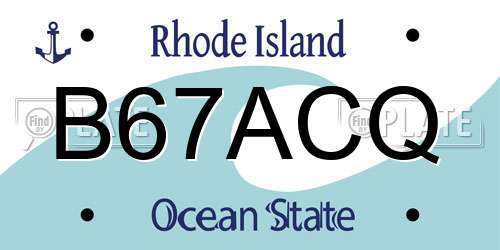 B67ACQ Rhode Island License Plate