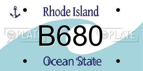 B680 Rhode Island License Plate