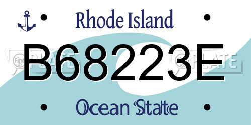 B68223E Rhode Island License Plate