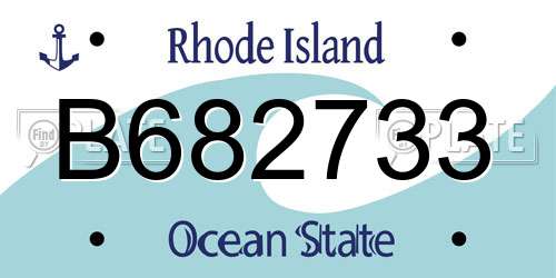 B682733 Rhode Island License Plate