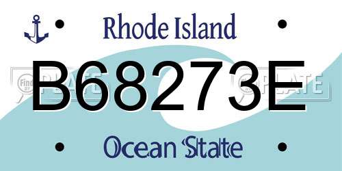 B68273E Rhode Island License Plate