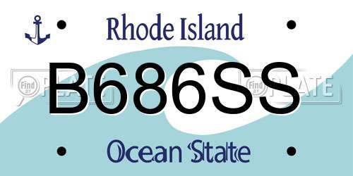 B686SS Rhode Island License Plate