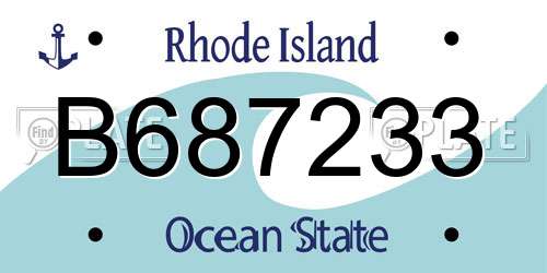 B687233 Rhode Island License Plate