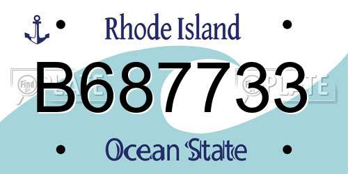 B687733 Rhode Island License Plate