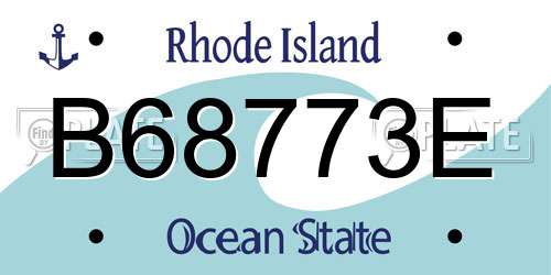 B68773E Rhode Island License Plate