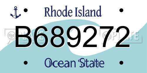 B689272 Rhode Island License Plate