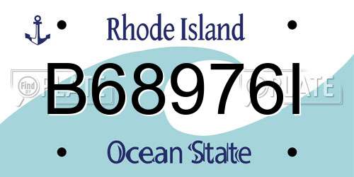 B68976I Rhode Island License Plate