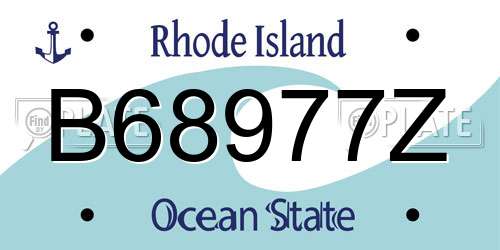 B68977Z Rhode Island License Plate