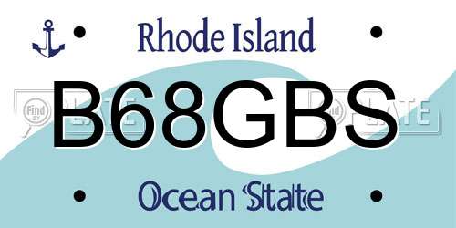 B68GBS Rhode Island License Plate