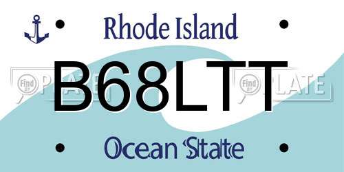 B68LTT Rhode Island License Plate