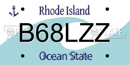 B68LZZ Rhode Island License Plate