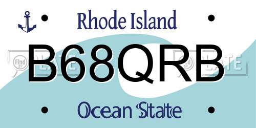 B68QRB Rhode Island License Plate