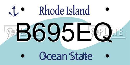 B695EQ Rhode Island License Plate