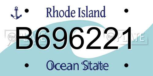 B696221 Rhode Island License Plate