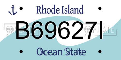 B69627I Rhode Island License Plate
