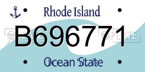 B696771 Rhode Island License Plate