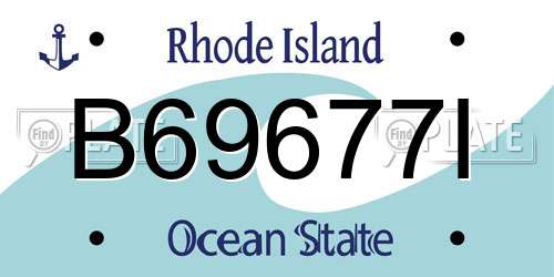 B69677I Rhode Island License Plate