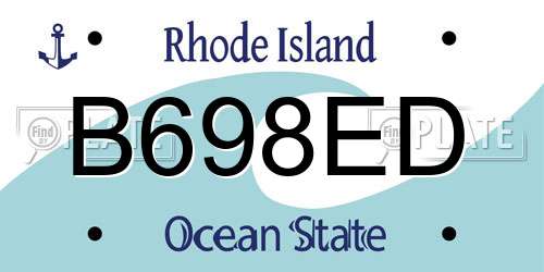 B698ED Rhode Island License Plate