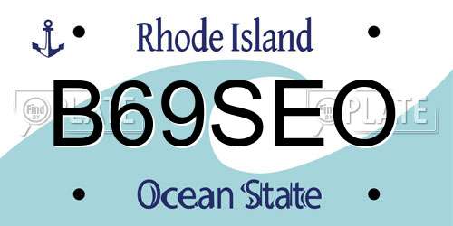B69SEO Rhode Island License Plate