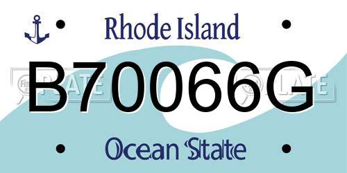 B70066G Rhode Island License Plate