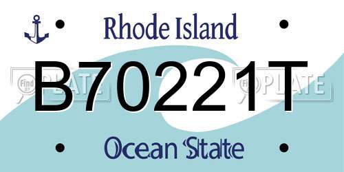 B70221T Rhode Island License Plate