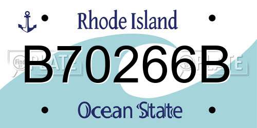 B70266B Rhode Island License Plate