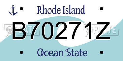 B70271Z Rhode Island License Plate