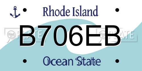 B706EB Rhode Island License Plate