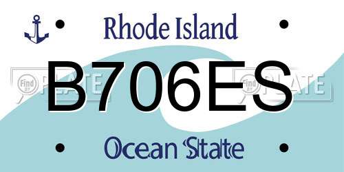 B706ES Rhode Island License Plate