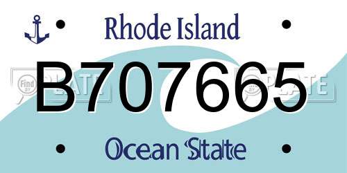 B707665 Rhode Island License Plate