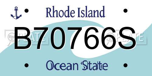 B70766S Rhode Island License Plate
