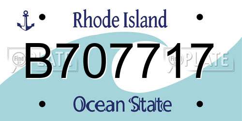 B707717 Rhode Island License Plate