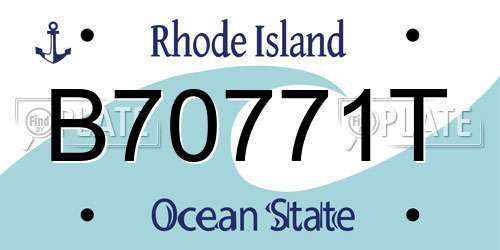 B70771T Rhode Island License Plate