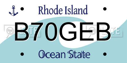 B70GEB Rhode Island License Plate