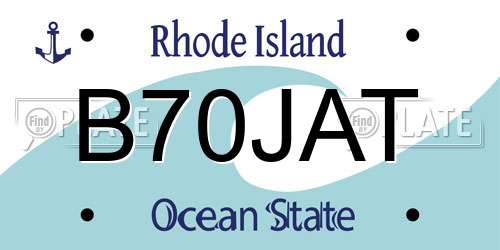 B70JAT Rhode Island License Plate