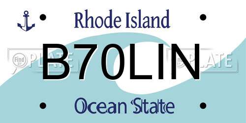 B70LIN Rhode Island License Plate