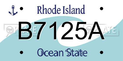 B7125A Rhode Island License Plate