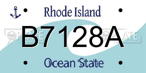 B7128A Rhode Island License Plate
