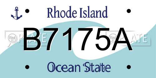 B7175A Rhode Island License Plate