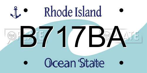 B717BA Rhode Island License Plate