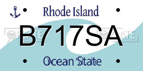 B717SA Rhode Island License Plate
