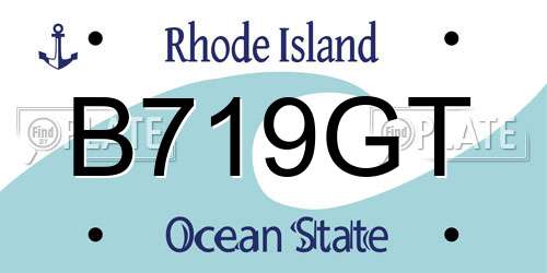 B719GT Rhode Island License Plate