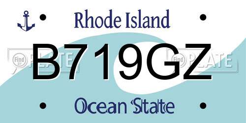 B719GZ Rhode Island License Plate